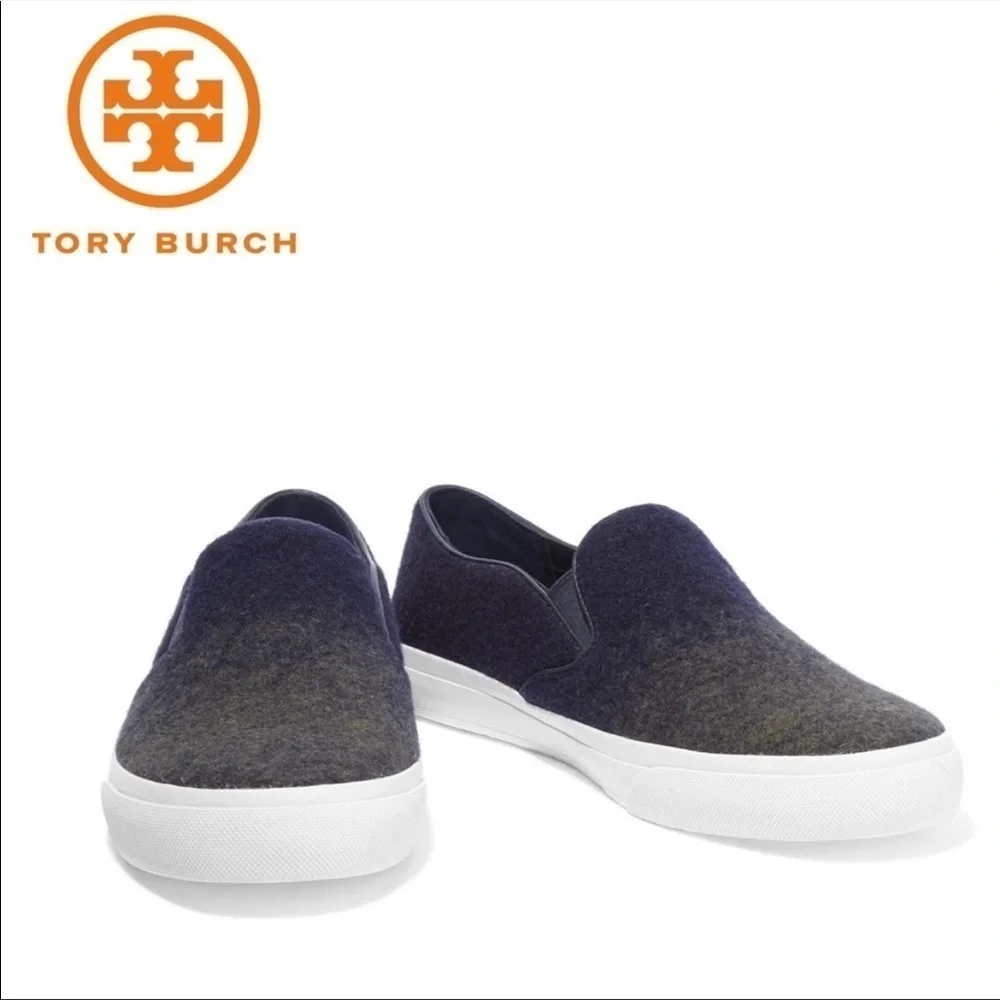 Tory Burch Stardust Ombré Leather Wool Sneakers